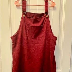 Corduroy almost a light brick red overall dress